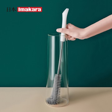 日本Imakara 細密刷毛L型直角彎曲杯刷/瓶刷(長款)