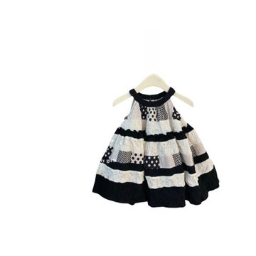 女童背心連衣裙2025夏季新款森系時尚圓點掛脖公主裙女寶寶上衣潮