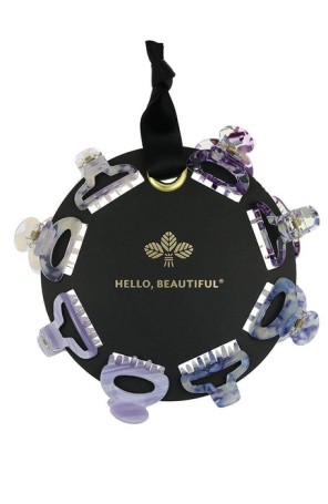 美國 L. Erickson 醋酸纖維造型抓夾-Iris 原裝8入 圓盤小抓夾組 鯊魚夾【南風百貨】