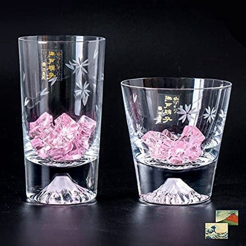 21年最新作 富士山グラス 田島硝子 富士山ミニ桜ロックグラス ミニ桜タンブラーグラス ペアセット 2個セット 桜切子 Mini 通販 Lineポイント最大get Lineショッピング