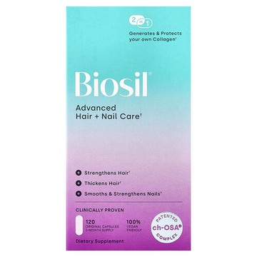 Biosil, Advanced Hair + Nail Care, 120 Original Capsules