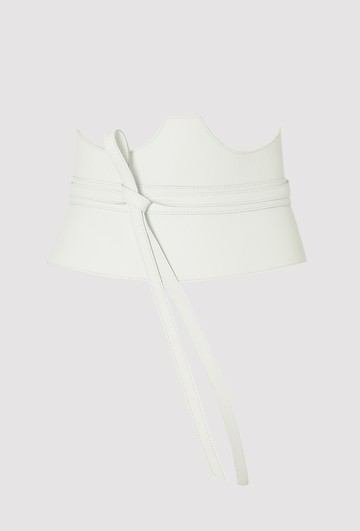 Cut Out Corset Belt - Ice White