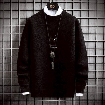 秋冬季新款一體絨毛衣青少年寬松圓領潮流針織衫潮牌超火cec上衣