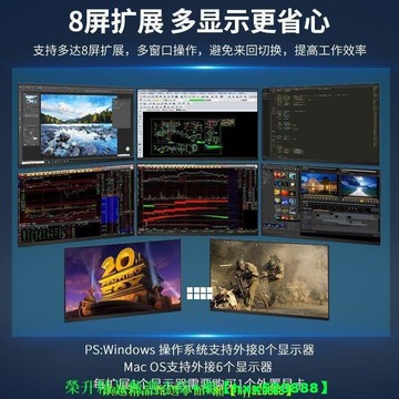 【店長推薦】睿因4k高清分屏炒股外接顯示器擴展器USB轉HD