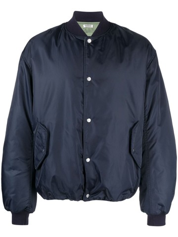 There Was One - ruched-sleeve padded bomber jacket - men - Polyester/Polyamide/Polyamide/Cotton - S - Blue