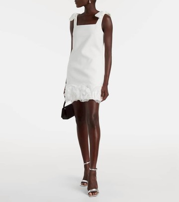 Self-Portrait Bridal floral-appliqué crêpe minidress