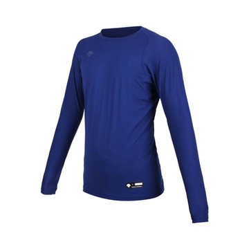 DESCENTE 男長袖圓領T恤-運動 慢跑 上衣 迪桑特 STD-771T-ROY 藍