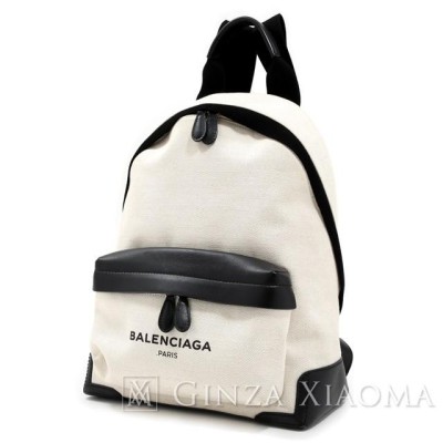 中古】 BALENCIAGA バレンシアガ リュックサック キャンバス×レザー