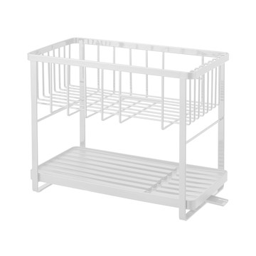 日本【YAMAZAKI】tower雙層瀝水架(白)