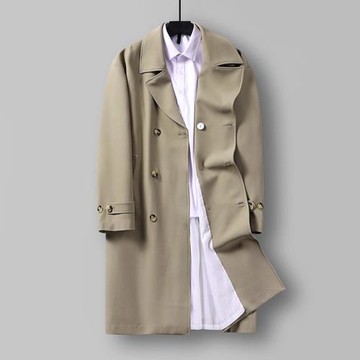 400斤中長款風衣外套男春秋高級感痞帥大學生韓版寬松大碼350大衣