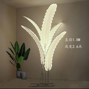 新款婚慶背景裝飾道具羽毛燈發光芭蕉葉蝴蝶穿越路引婚禮櫥窗舞臺