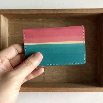 信用卡夾_超薄極簡版_夏日海邊_胭脂粉與里昂藍_Card holder