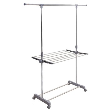 雙手萬能 伸縮單桿毛巾置衣架  93~170x(寬)88.5~155x(深)41.5~56公分  不鏽鋼  1個