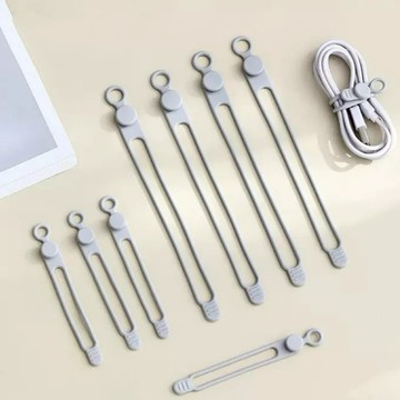 【24H台灣出貨🇹🇼】傑森生活🍀矽膠束帶 整線器 彈性束線帶 繞線器 捲線器 捆綁帶 集線器 矽膠綁帶