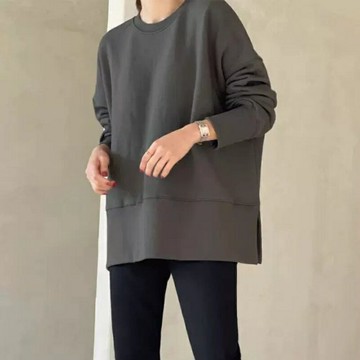 【巴黎精品】T恤長袖上衣-圓領寬鬆衛衣百搭女裝a1go48