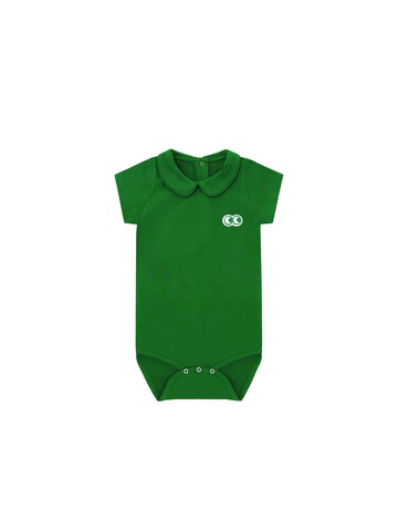 Luke Luke Studio Blue Label Wow Eyes Round Collar Baby Bodysuit [Green]