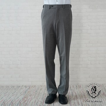 【BARONECE】簡約品味首選伸縮平面單褲_灰(621126-04)