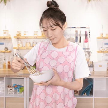 防潑水大人工作服圍裙 廚房圍裙(雙口袋內裡毛巾)-粉色氣球款