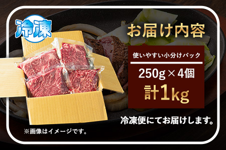 あか牛 赤身ステーキ用 1kg (250g×4) 白水乃蔵《60日以内に順次出荷(土日祝除く)》 あか牛 あかうし 赤牛 赤身 冷凍 小分けパック