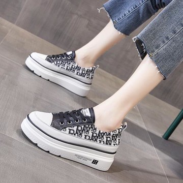 帆布鞋女2026年春季ulzzang百搭ins潮夏季厚底薄款新款增高休閑鞋