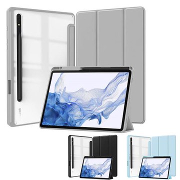 □質感升級!!壓克力保護殼□三星 SAMSUNG Galaxy Tab S10 FE+ X620 X626 13.1吋 平板電腦保護套 三折斜立 皮套