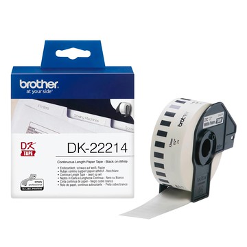 Brother 兄弟牌 DK-22214 連續標籤帶 12mm  白底黑字  30.48m
