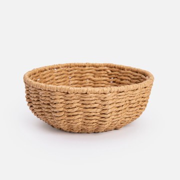 艾禮思手工編織紙繩桌上收納籃S 圓形