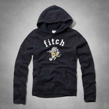 美國百分百【全新真品】Abercrombie & Fitch 外套 AF 連帽 長袖 帽T 麋鹿 深藍 S 女 E438