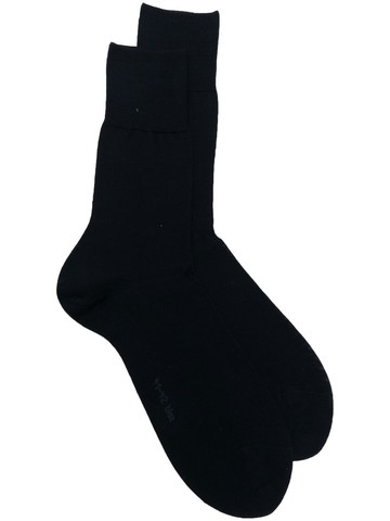 Falke - intarsia-knit logo cotton socks - men - Polyamide/Cotton - 41-42 - Blue