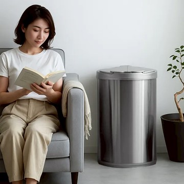 美國Ninestars雙開不銹鋼垃圾桶47L