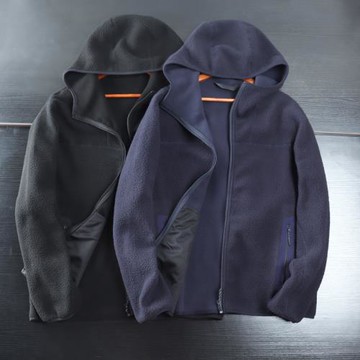 雙面搖粒絨！含羊羔毛！戶外保暖秋冬男連帽運動休閑衛衣夾克外套