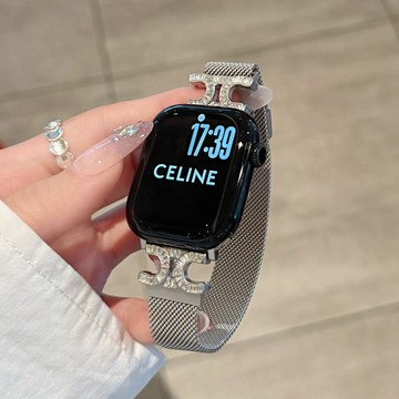 金屬雙C 米蘭磁吸錶帶 適用於 Apple Watch S11 10 9 8 7 6 SE 蘋果錶帶 42mm 46mm