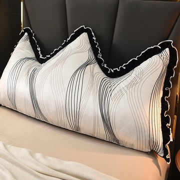 韓式珊瑚絨床頭靠枕軟包可拆洗靠背抱枕臥室沙發雙人花邊大靠背墊