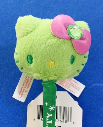 【震撼精品百貨】Hello Kitty 凱蒂貓~日本三麗鷗 KITTY 造型絨毛原子筆/中性筆-綠大頭#57648