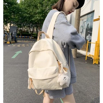 原創小眾設計帆布書包女大學生文藝學院風高中學生雙肩男生小背包