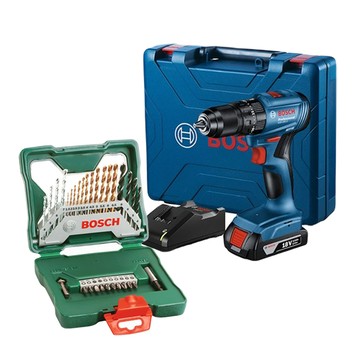 BOSCH GSB 185-LI 18V免碳刷震動電鑽+30件鍍鈦鑽頭組