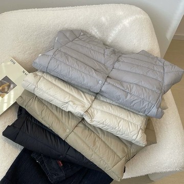 90白鴨絨羽絨服內膽輕薄秋冬短款ins疊穿無領內搭輕便保暖外套鑫弘-素時衣櫥