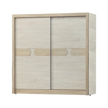 文創集 卡夏淺橡7.1尺推門衣櫃-212x60x202cm免組