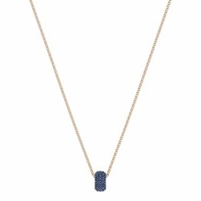SWAROVSKI Stone Round Pendant - Blue - Rose Gold Plating - 5389431