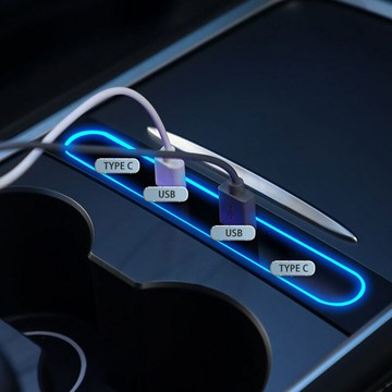 擴展塢 USB-C 多功能筆電擴展底座 HDMI 適用特斯拉model3/Y中控臺擴展塢USB集線器HUB拓展充電改裝丫配件