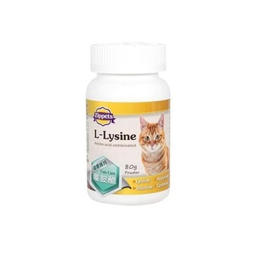 Zippets吉沛思-離胺酸暨複合胺基酸保健粉(貓咪) 80g(購買第二件都贈送寵喵樂-貓草玩具*1包)