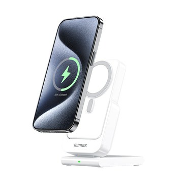 mimax 磁吸無線充支架行動電源 W20 10000mAh 黑/白色