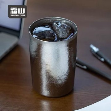 日本霜山 純鈦雙層保溫保冷杯/水杯/茶杯-305ml