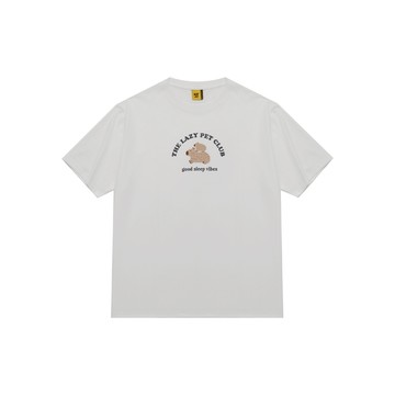 CACO-MIT 慵懶水豚睡覺印花短T-男【J1CA508】