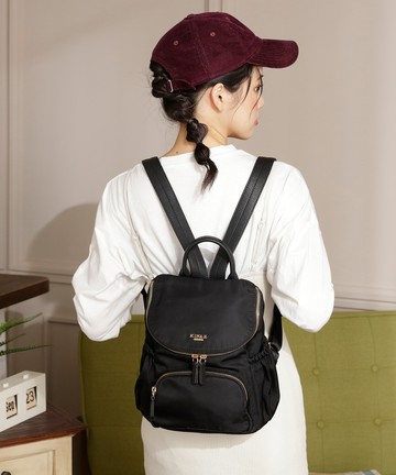 多口袋防潑水手提後背包-饗宴黑-黑松露系列(BY95828-49)