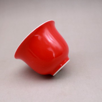 祭紅釉小茶杯 主人杯 高溫顏色釉品茗杯古玩古董仿古陶瓷器收藏品