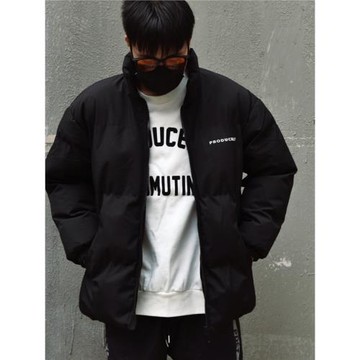 Producer.T秋冬季寬松立領棉服男美式面包服加厚保暖外套簡約潮流