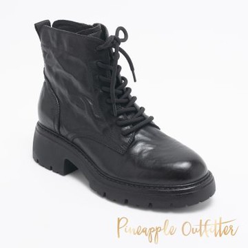 Pineapple Outfitter-BALWINA 仿舊率性真皮馬丁靴-黑色