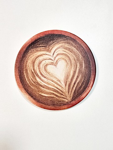 原創 手繪 和諧粉彩咖啡 陶瓷杯墊