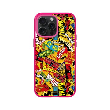 iPhone 15 Pro Max Clear 粉漾桃 - Batman 蝙蝠俠 - Logo貼紙款